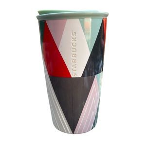 Starbucks Ceramic Modern Christmas Tree 2017 Travel Tumbler 12oz